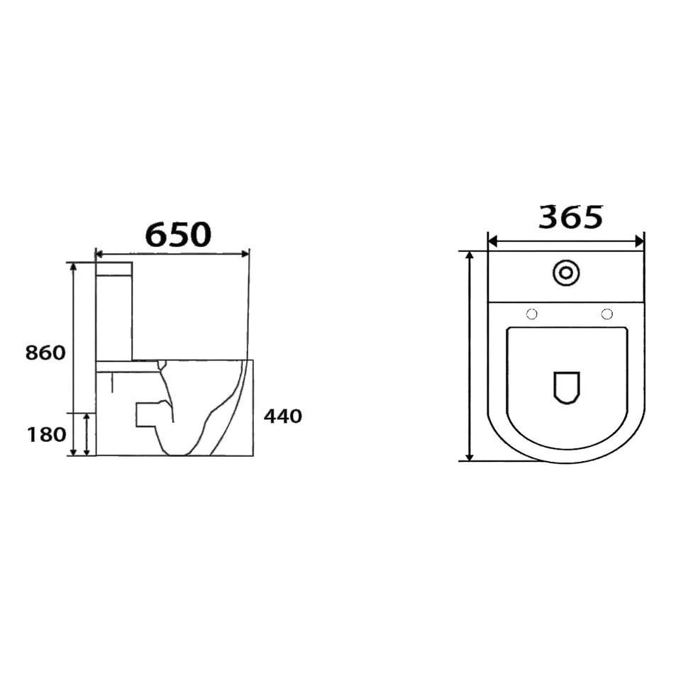 Ortonbath Spain Fully Back to Wall Close Coupled Back to Wall Rimless Bathroom Toilet with Cistern PP Soft Close Seat Cover Two Piece Toilet Bowl