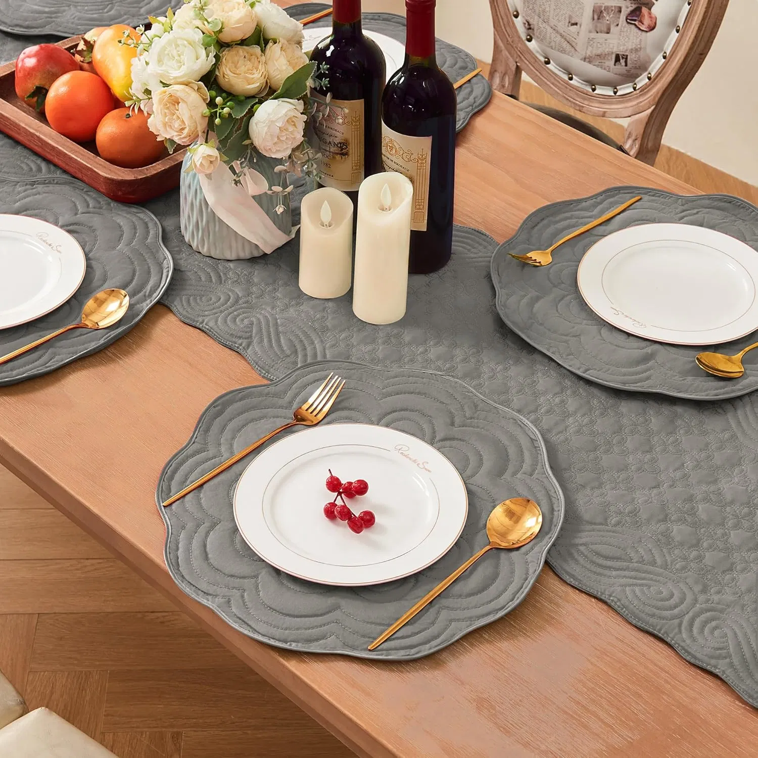 Brighthomey Microfiber Placemat Easy to Clean Machine Washable Placemats- Heat Resistant Non-Slip