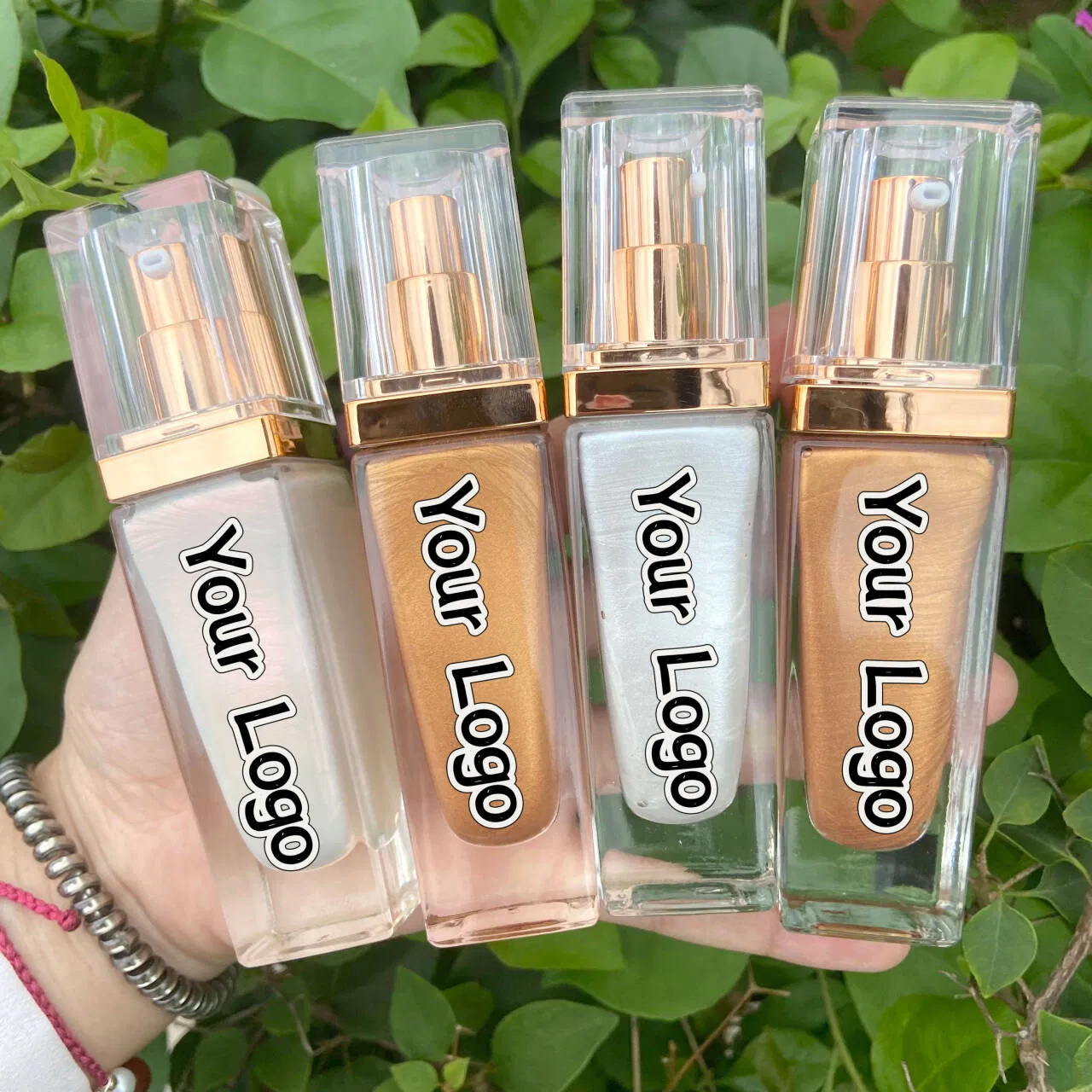 Gold Shimmer Liquid Highlighter Customized Body Highlight Long Lasting 30ml Cream Highlighter