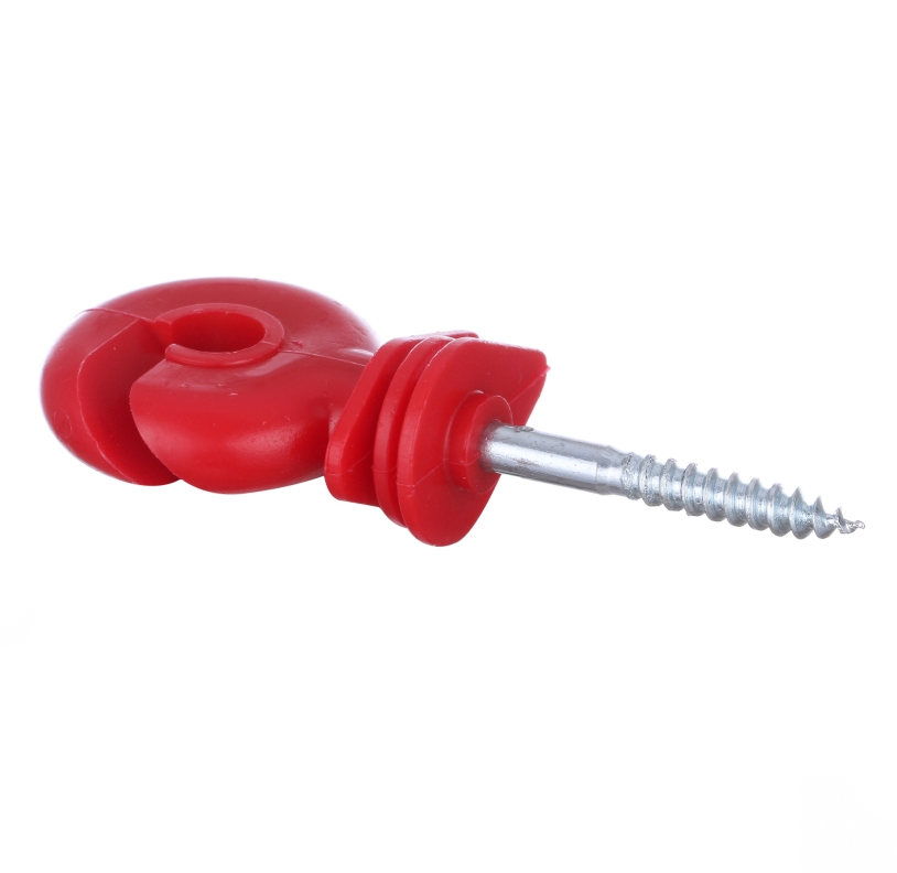 Customized Plastic Electric Fence Accessories 4mm Wire 5.8mm Wood Post Screw in Farm Fencing Ring Insulator
