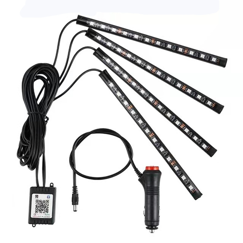 Светодиодная лента RGB для авто с пультом и приложением