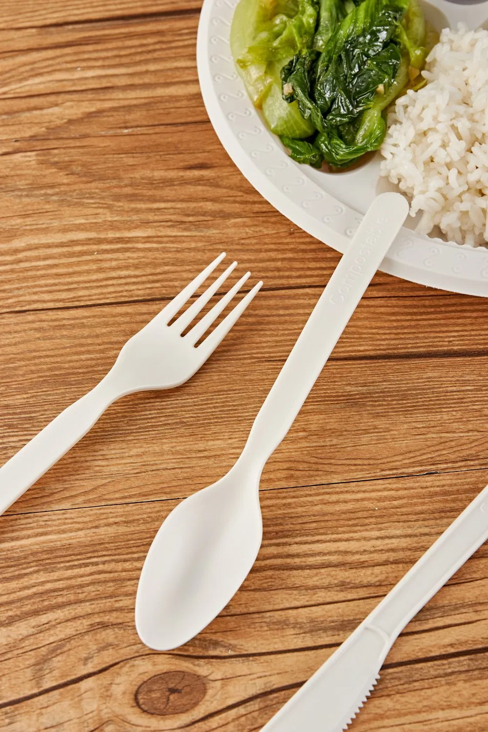 Eco-Friendly and Natural Biodegradable Disposable Tableware Fork Spoon Knife Cutlery Set