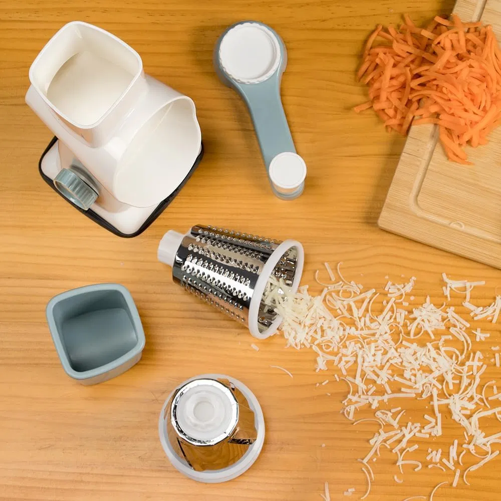 Cheese Grater Hand Crank Rotating Cheese Shredder Stainless Steel Vegetable Slicer Grater