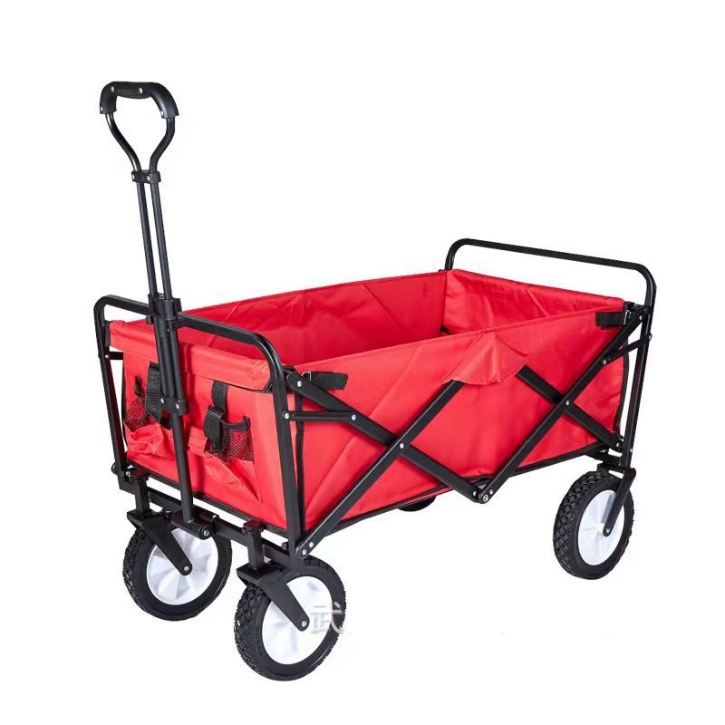 Beach Shopping Camping Folding Wagon Stroller with Table Utility Trolley Cart