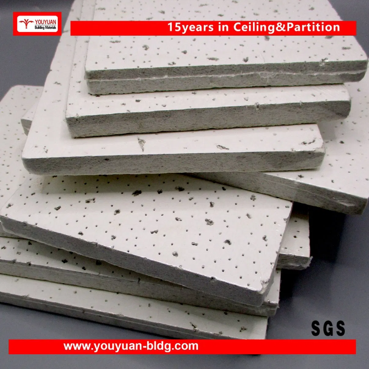 15mm Youyuan Brand Acoustic Mineral Fiber Ceiling Board