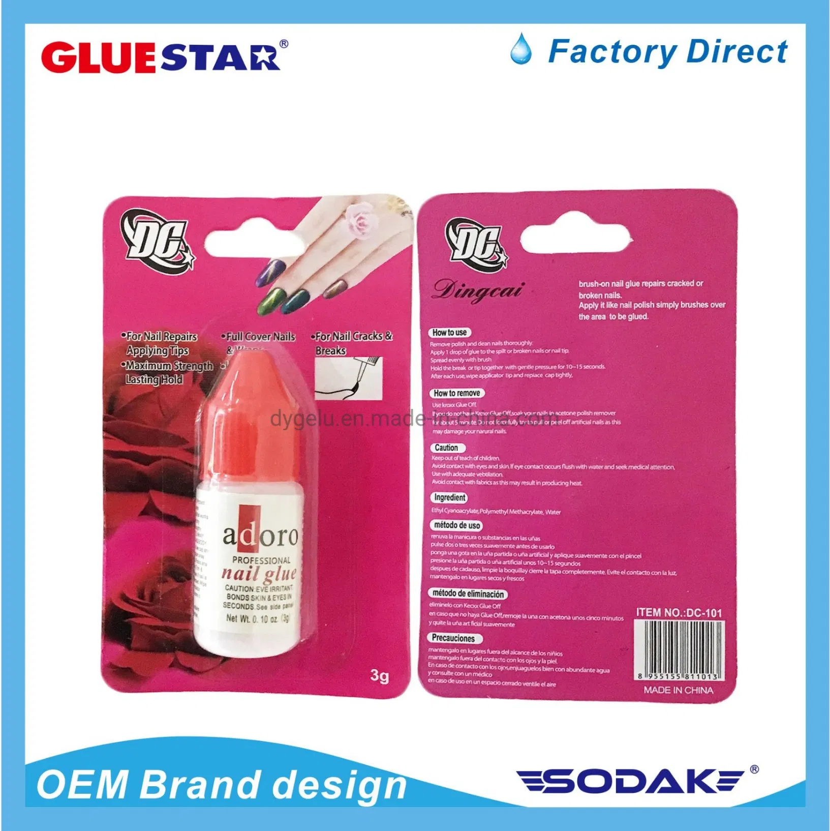 High Quality Strong Long Lasting Nail Glue for Press on Nails Decoration Jewelry Super Strong Nail Glue