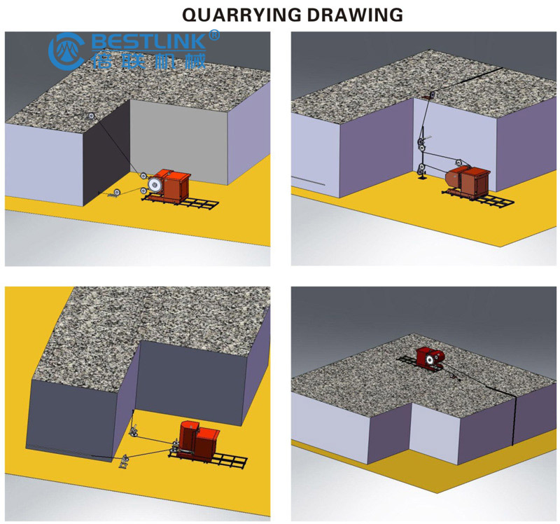 Granite and Marble Block Quarrying and Squaring Diamond Saw Wire Rope with Rubber or Plastic Coating