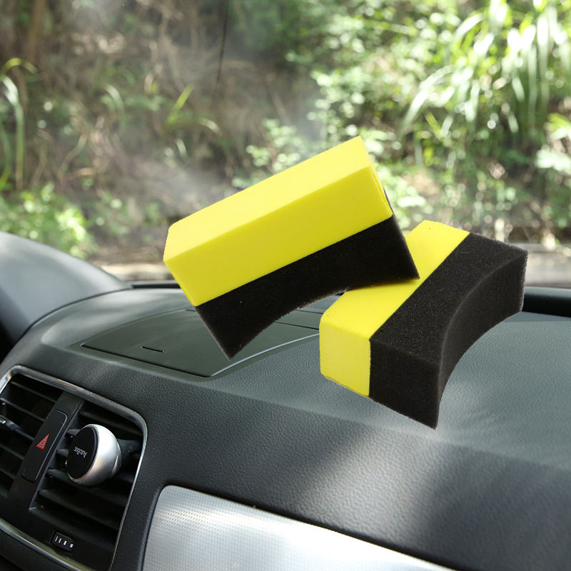 Tire Contour Dressing Applicator Pads Gloss Shine Color Polishing Car Wax Sponge