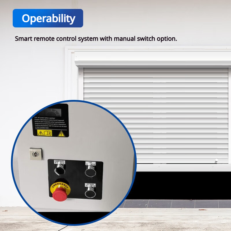 Electric Automatic Manual Override Shop Front Station High Speed Rolling Door