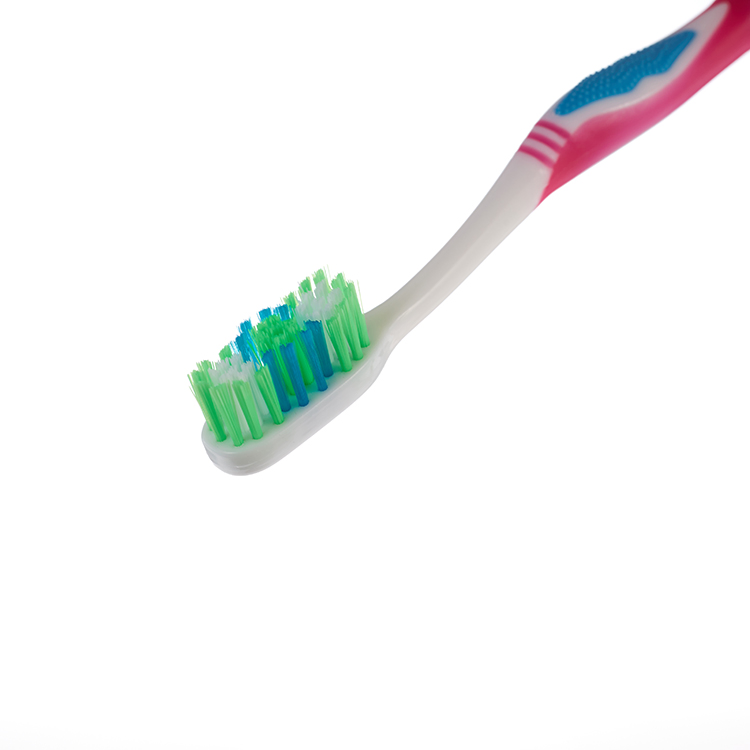 Wholesale Cheap Nylon Medium Bristles Manual Toothbrush OEM Private Label Adult Plastic Tooth Brush 2 in 1