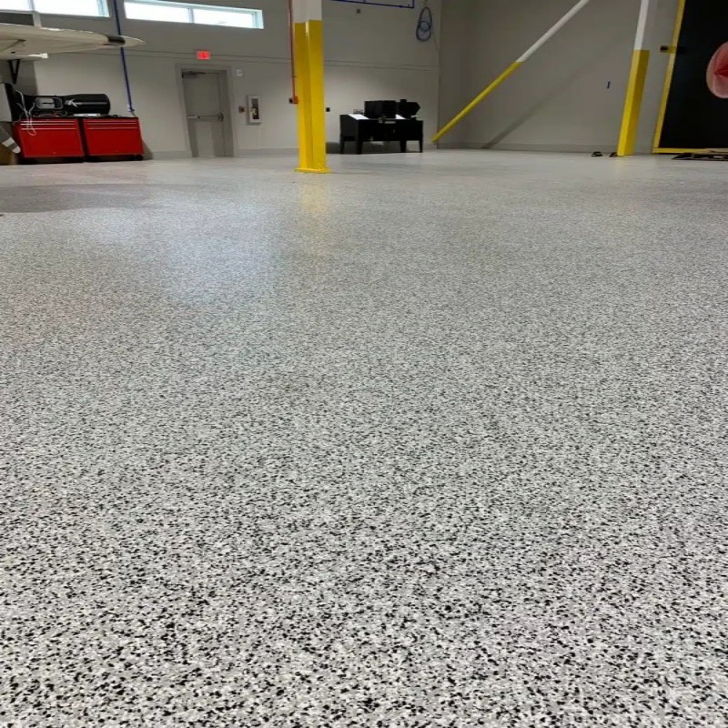 Scratch Proof Colored Flake Epoxy Coating Surface Polyaspartic Flakes Floor