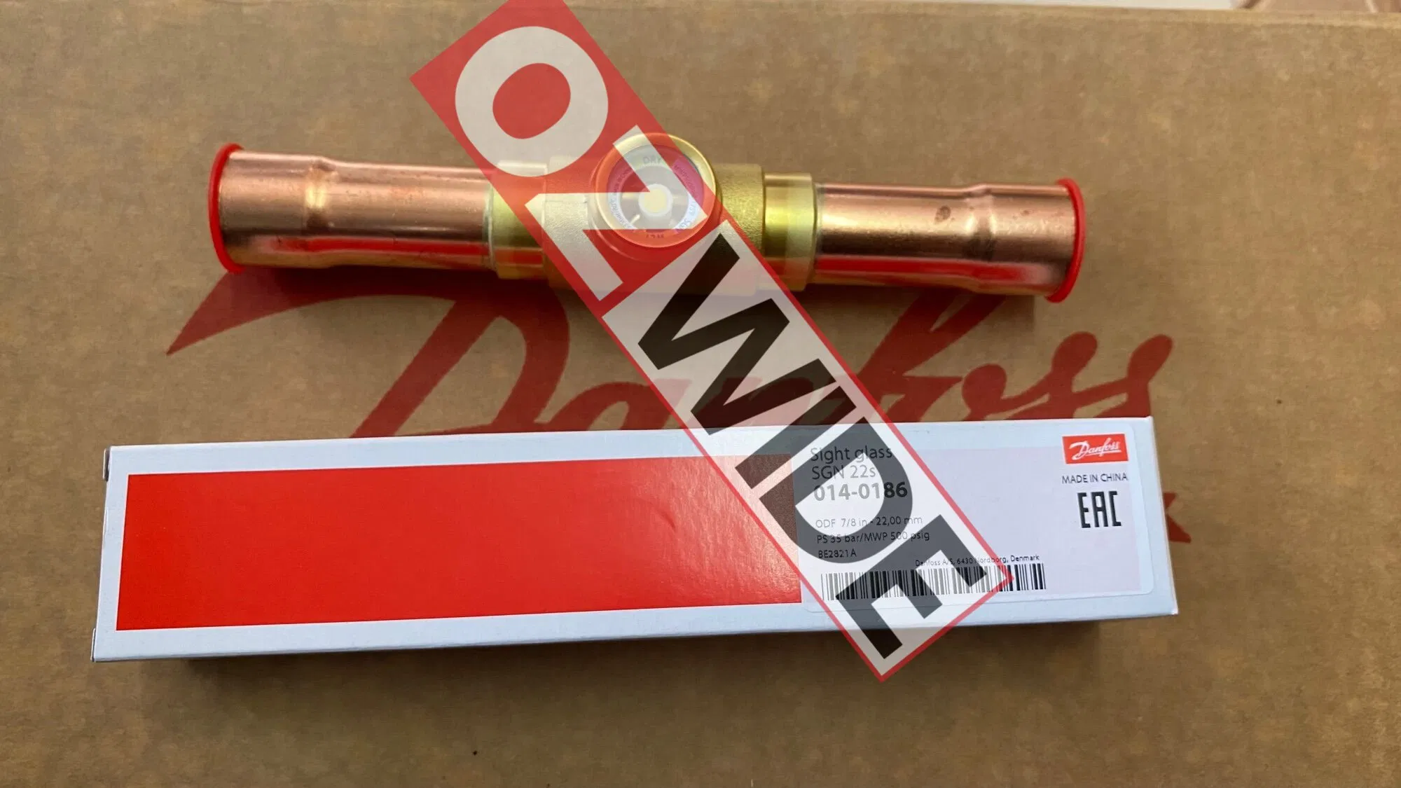 Danfoss 014-0186 Sgn22s Sight Glass Solder Flare ODF Refrigeration Cold Room