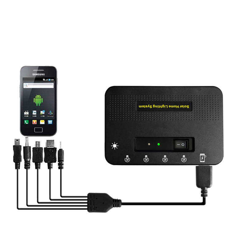 4 LED Bulbs Solar Energy Lights Kits for Home Application