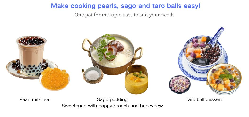 Commercial Pearl Boiler Milk Tea Shop Automatic 5L Tapioca Intelligent Pearls Pot Intelligent Bean Paste Cooking Pot Machine (E1-5X 110V/220V-900W)