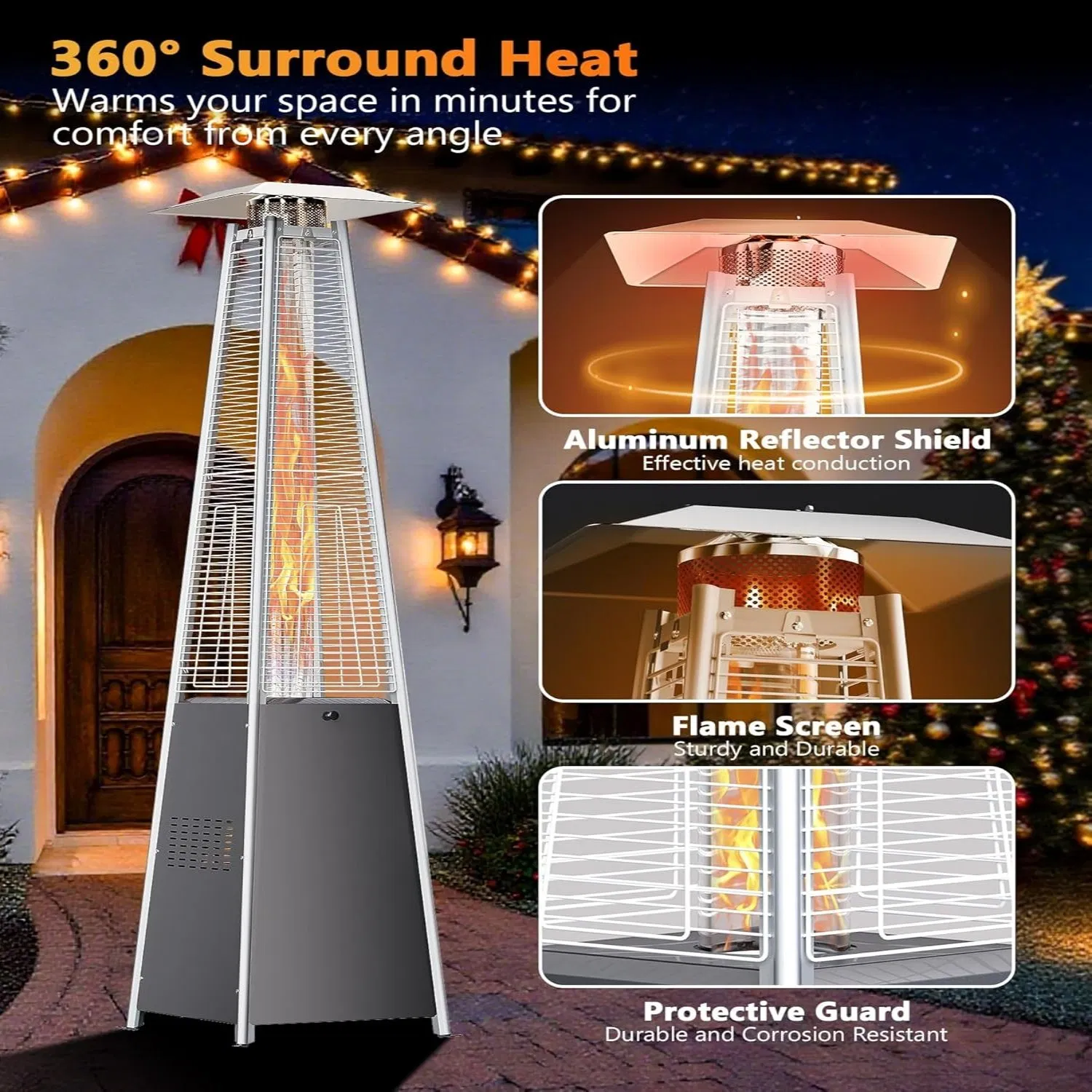 Outdoor Deck Tower Heater Pyramid Gas Patio Heater (PTH2200)