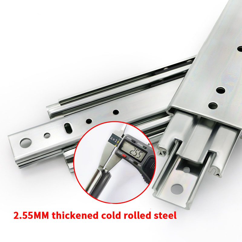 76mm Width Thickened 3 Section Drawer Track Industrial Track Heavy Duty Slide for Machinery