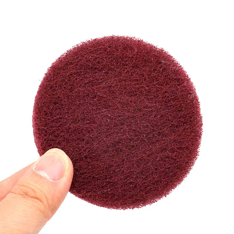 3 Inch 75mm Round Hook and Loop Scouring Pad Industrial Heavy Duty Nylon Cleaning Cloth