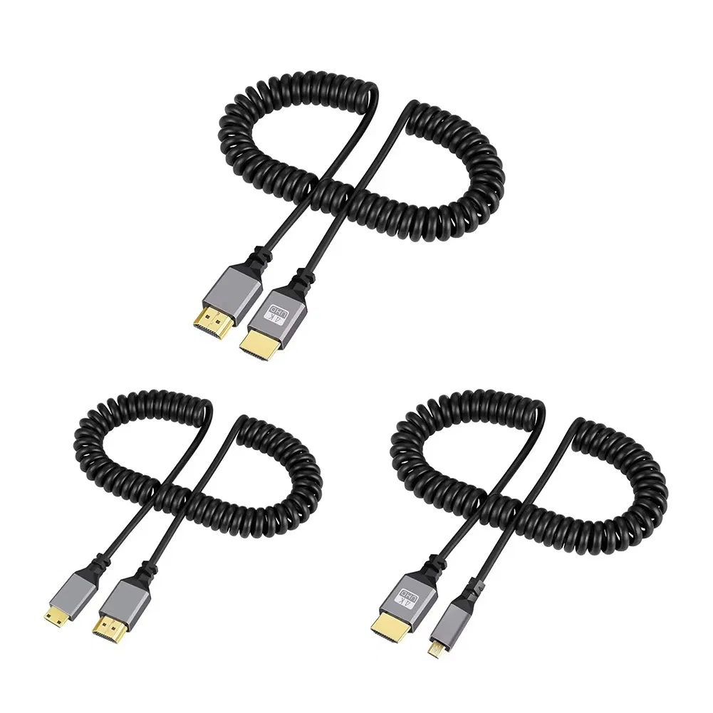 Mini 4K 60Hz HDTV Adapter Cable 90° Nylon Braided Extension Cord for TV Monitor Projector for DVD Player and Home Theater