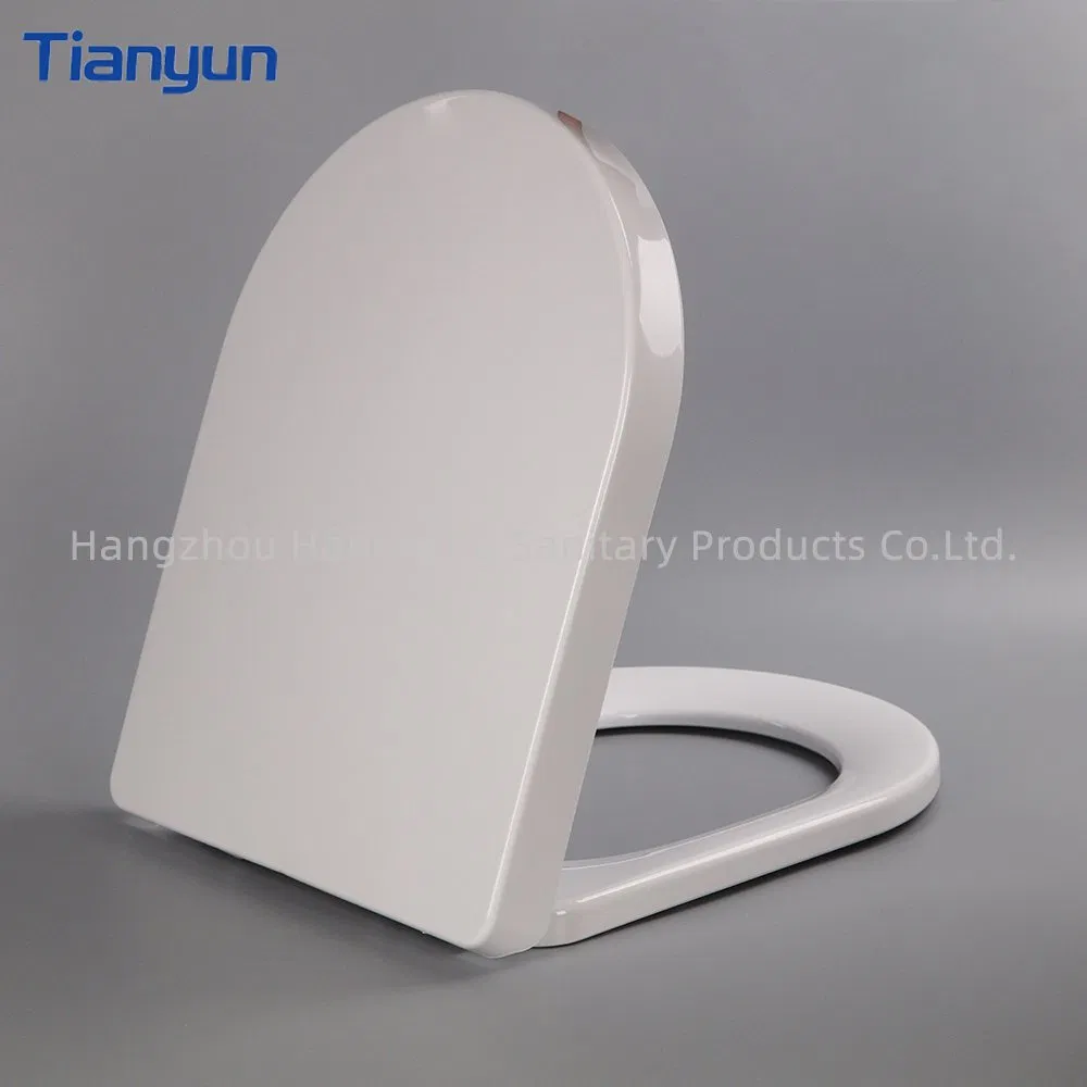 Plastic PP/UF Soft-Closing Hinges White Cover Modern Bathroom Toilet Seat