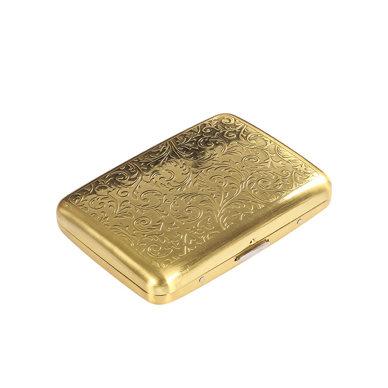 Ea531 Custom Engraved Luxury Holder 16 Smoke Cases with Lighter Waterproof Tin Metal Portable Mini Vintage Gold Cigarette Case