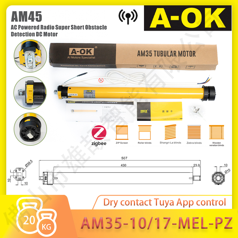 Aok Am35-10/17-Mel-Pz Tuya Controls Dry Contact Ziebee Multi-Point Positioning Louver Motor