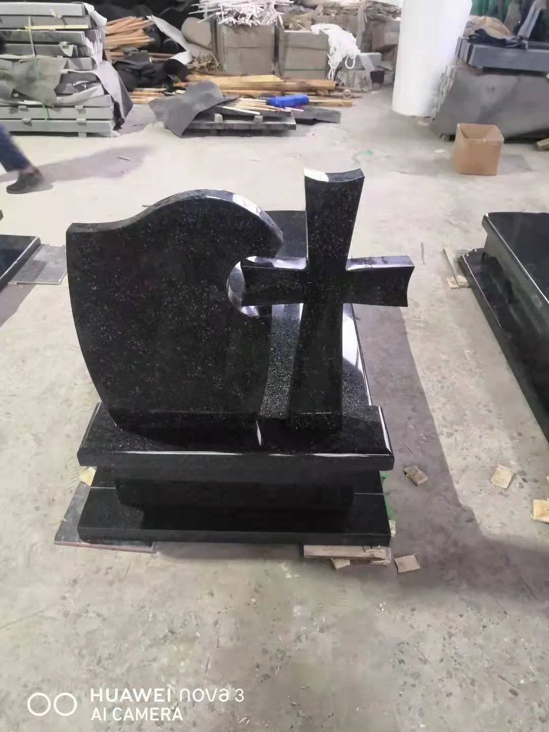 Cheap G332 Beida Black Granite Tombstone Monument Memorials