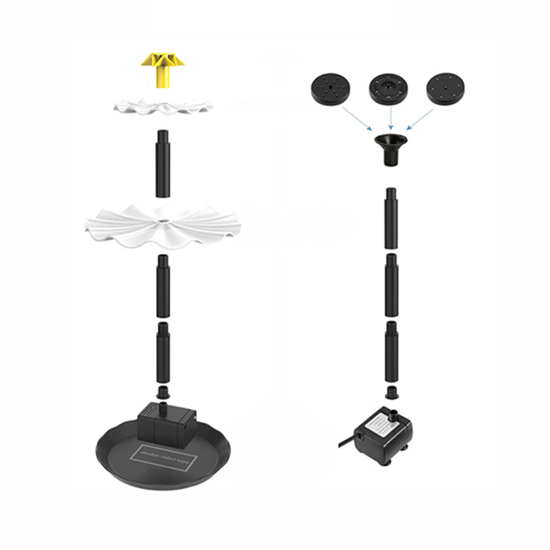 Lewisia 3-Tier Solar Bird Bath Fountain Water Pump Solar Powered Waterfall Feature for Birdbath Garden Backyard Pond Pool Outdoor Decoration