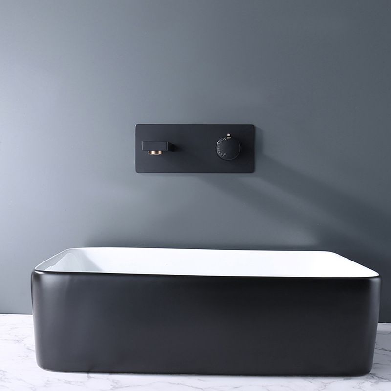New Design Sanitary Wares Black Surface Single Hole Handle Bathroom Face Basin Sink Water Body Faucet Tap Taps Mixer