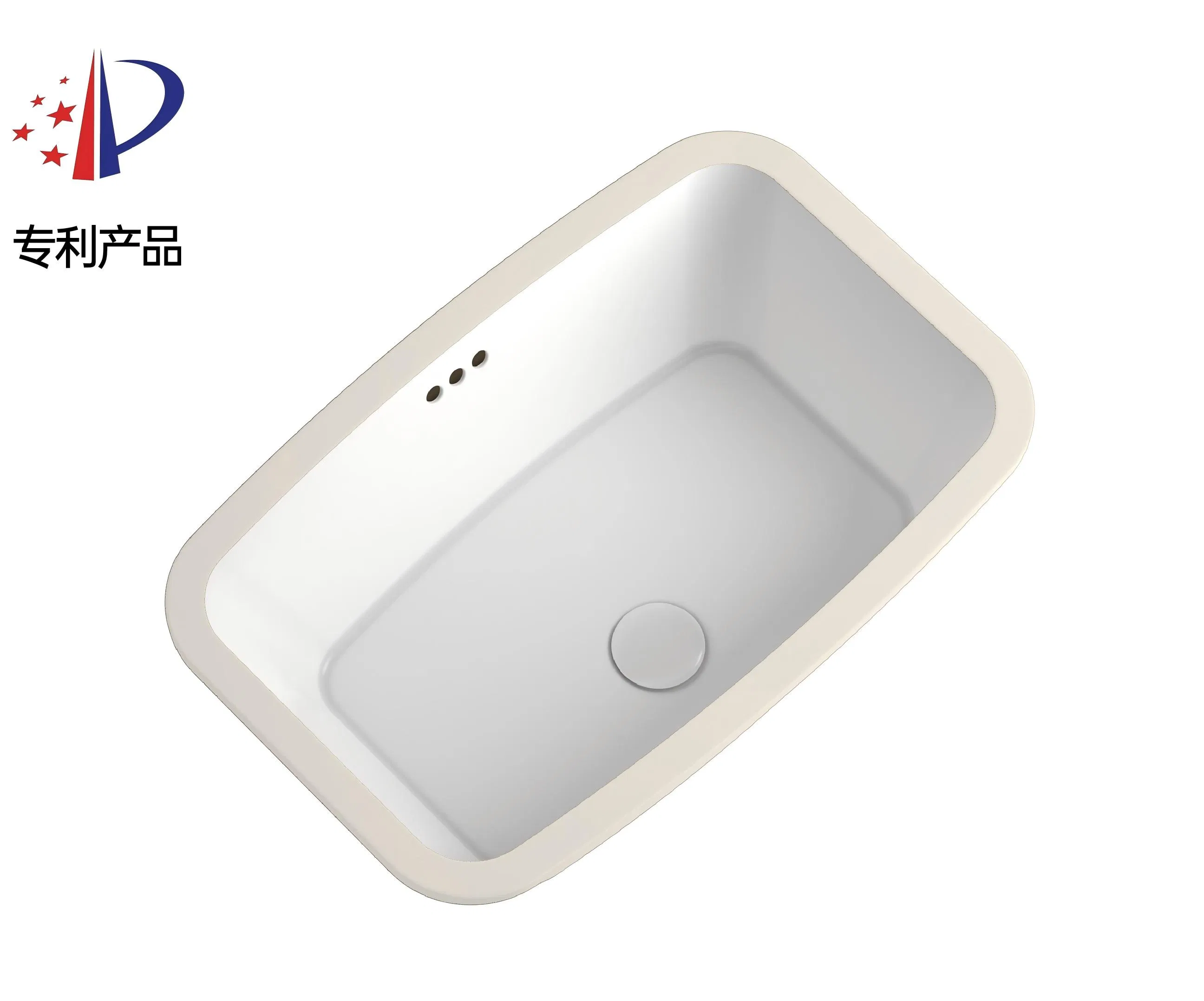 24 Inch Round-Back Undermount Ceramic Sink Arc-Design Vanity Basin for Modern Bathroom