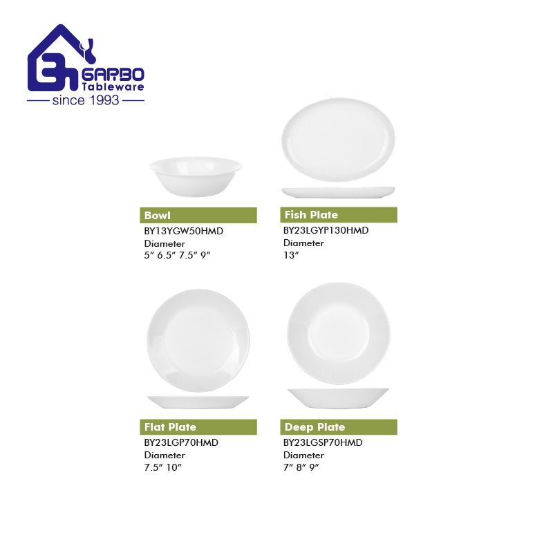 White Opal Glass Salad Bowls 9inch Jade Flower Edge Plates Opalware