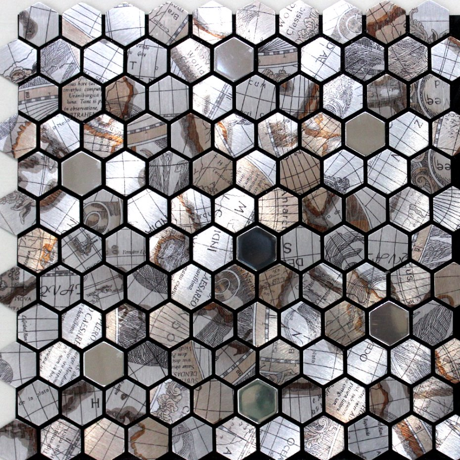 Самоклеящаяся 3D панель из стеклянной мозаики 30x30 см