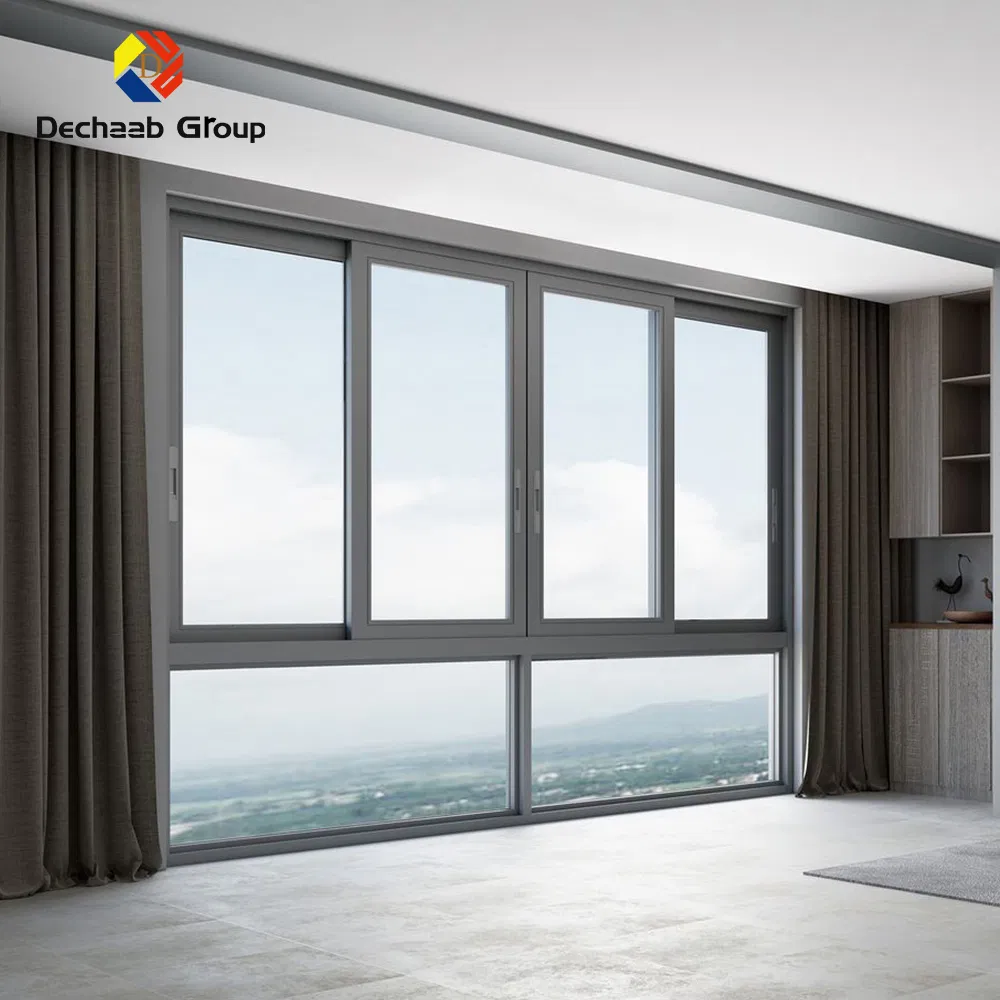 Heat Insulation Aluminum Shutter/Louver Double Glass Mosquito Net American Window Thermal Break Sliding Windows