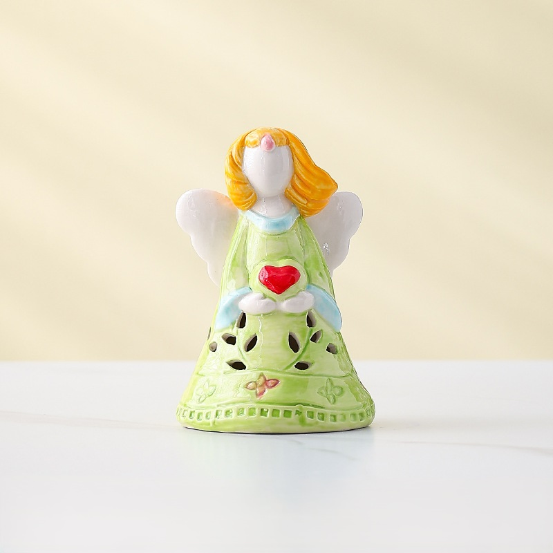 Elegant LED Angel Night Light with Modern Ceramic Design