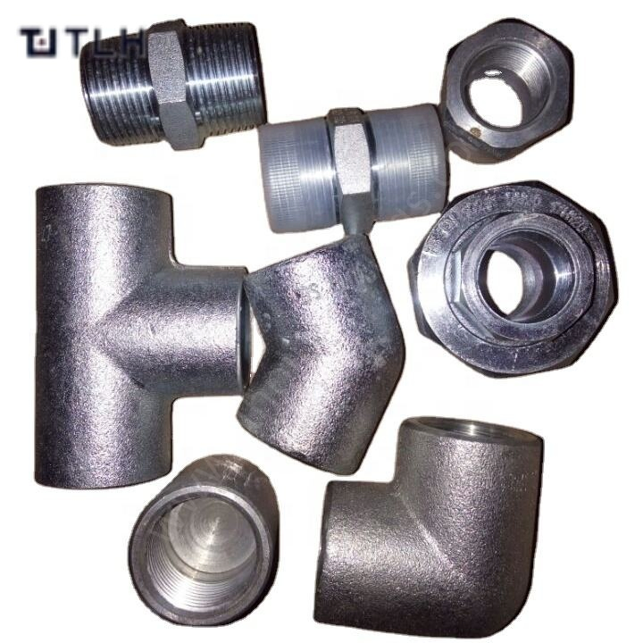 China Customized 3000# ASME B16.11 Stainless Steel Ss 304 316 304L 316L NPT Female Forged Thread Unequal Tee Reduced Tee