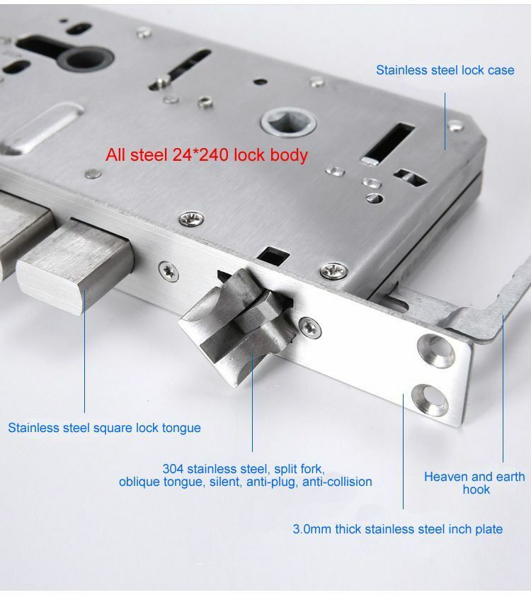 6068 Smart Lock Key & Accessories Stainless Steel Big Mortise Lock