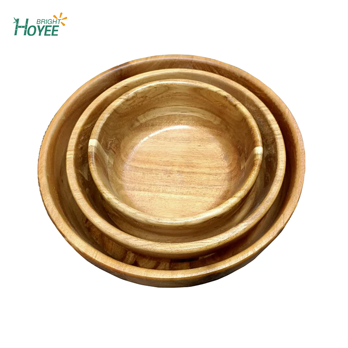 Acacia Salad Bowl Set Wood Fruit Bowl