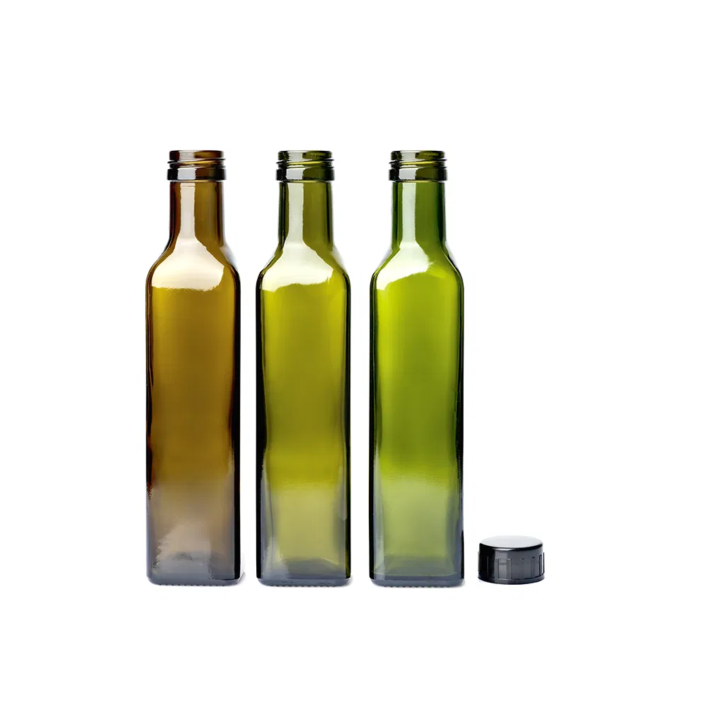 Custom Glass Bottle Square Shape 250ml 500ml Glass Olive Oil Bottle