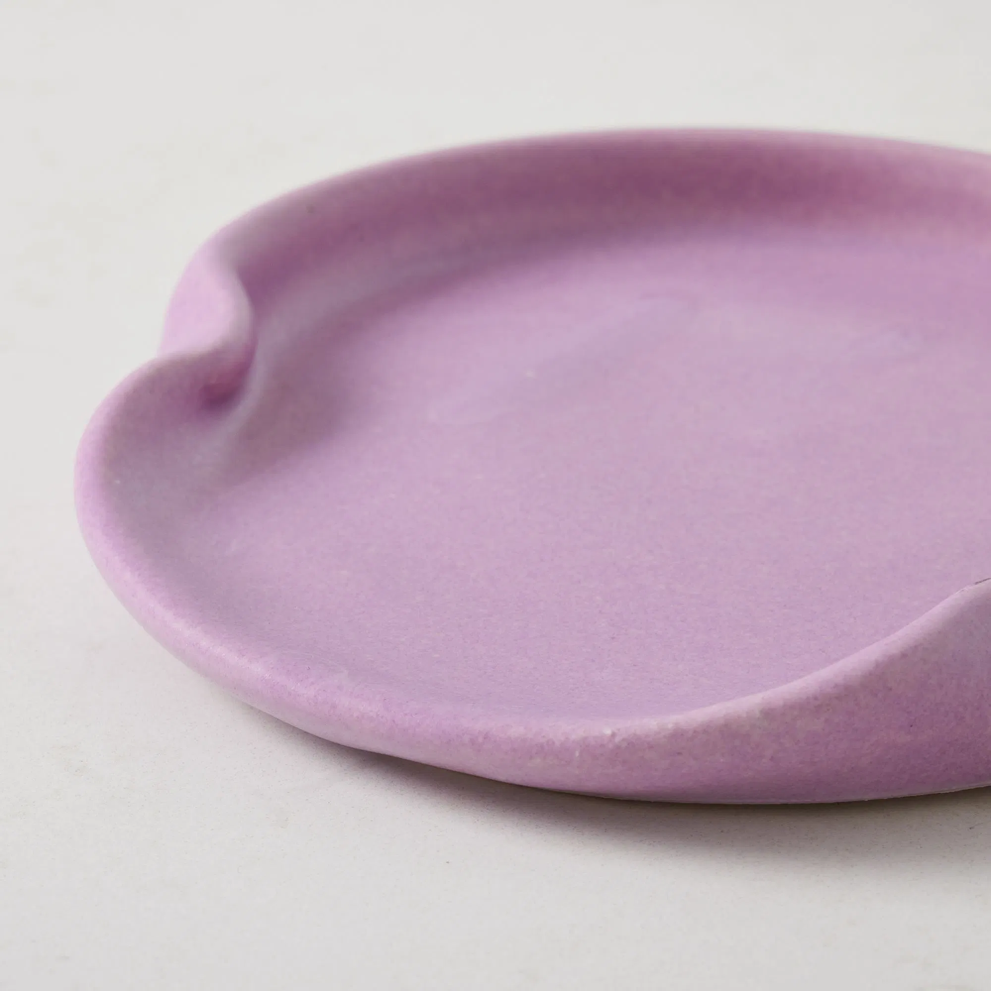 Ceramic Purple Spoon Holder Tray Porcelain Spoon Dish