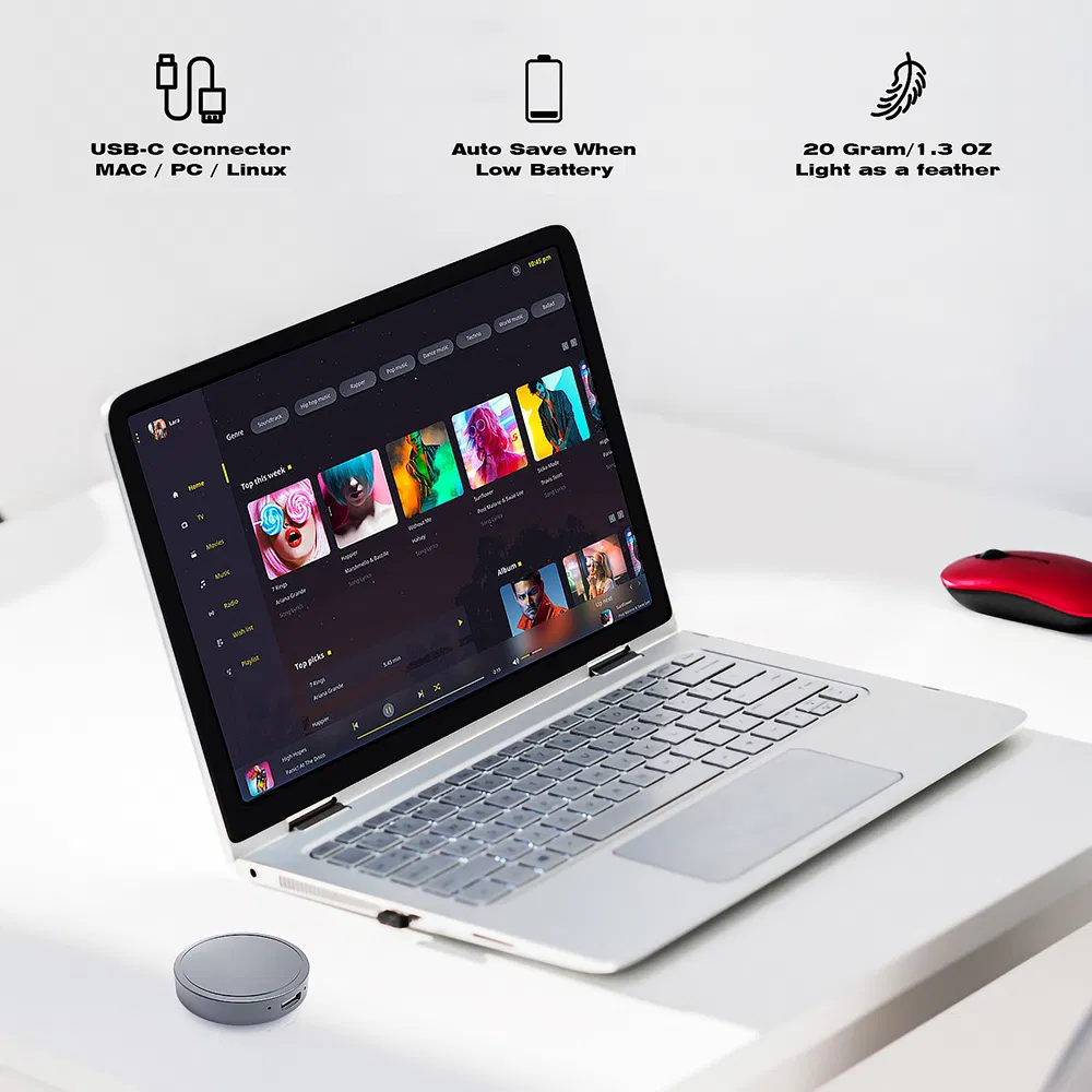 Portable Circular Recorder 64GB (800 Hours) Magnetic Digital Recorder Conference Specific Automatic Audio Recording 70h Life