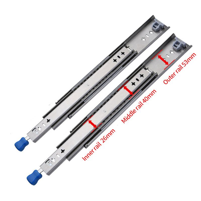 Manufacturer Drawer Slider Locking System 53mm Width for Staircase Warehouse Hospital Living Room Workshop