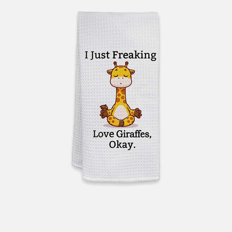 Cute Printed Kitchen Cleaning Towel Water Absorption Microfiber Waffle Kitchen Cloth