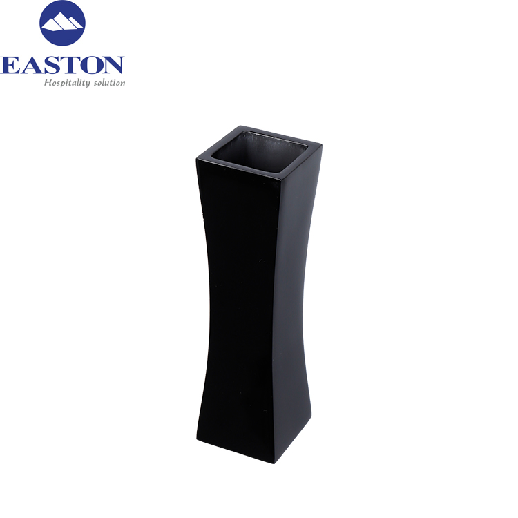Hot Sale Hotel Bathroom Black Shiny Resin Soap Dish