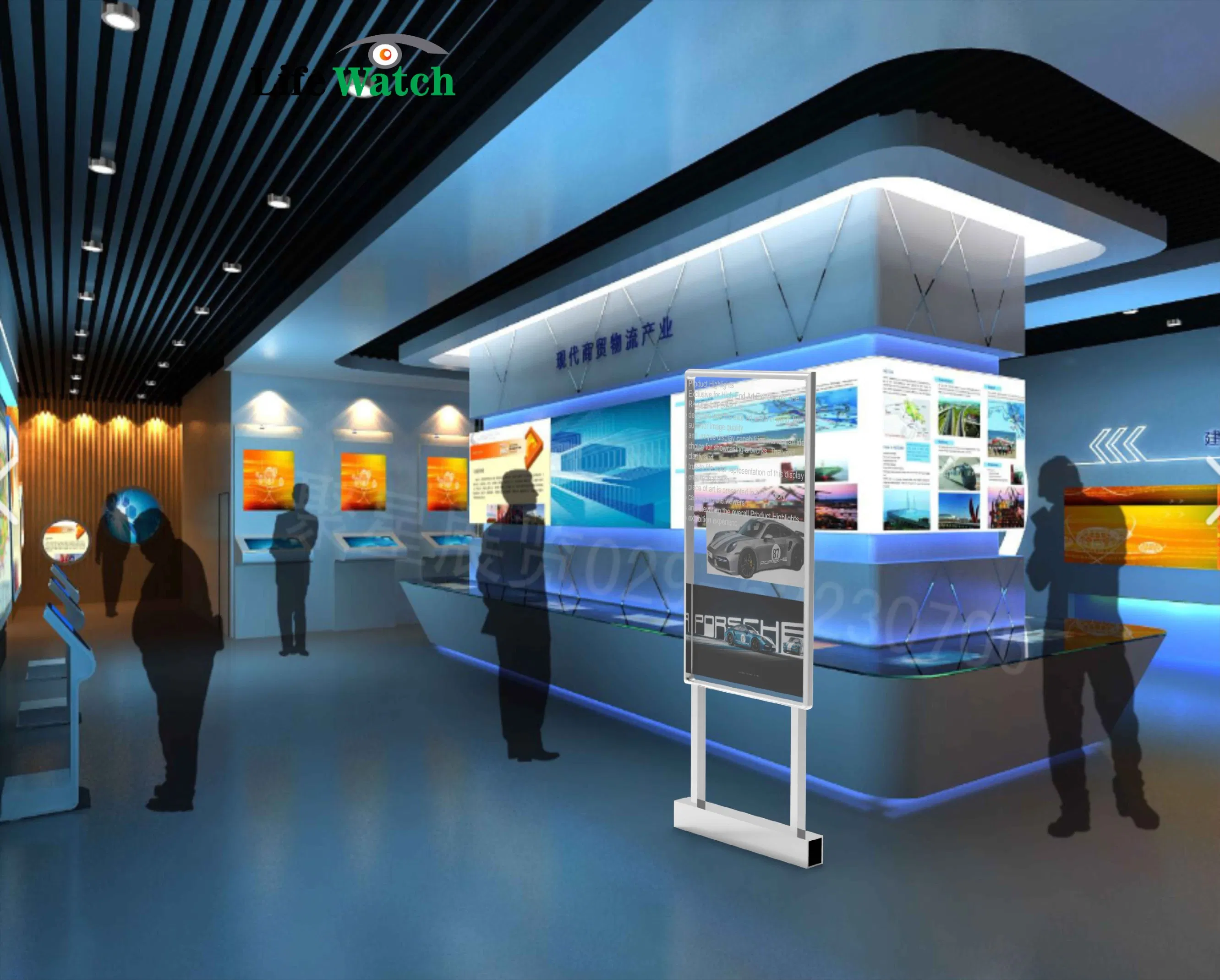 55-Inch H Type OLED Panel Touch Capactive Transparent OLED Digital Signage Kiosk Advertising Totem