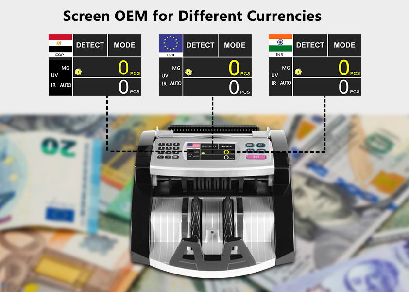 Bill Counter Mix Value Money Counting Machine Banknote Counter Money Detector Bill Counting Machine Financial Equipment Cash Counting Machine