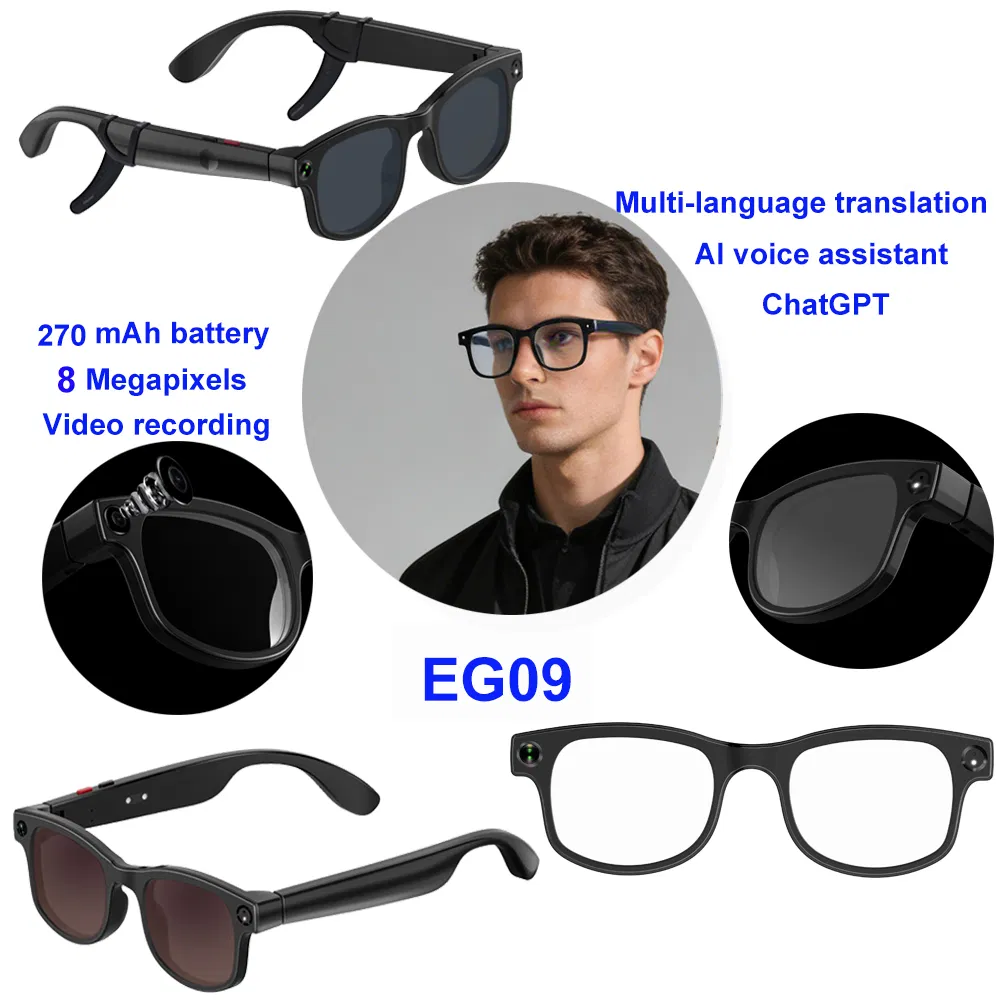 Умные очки-переводчик EG09 с AI, камерой и записью
