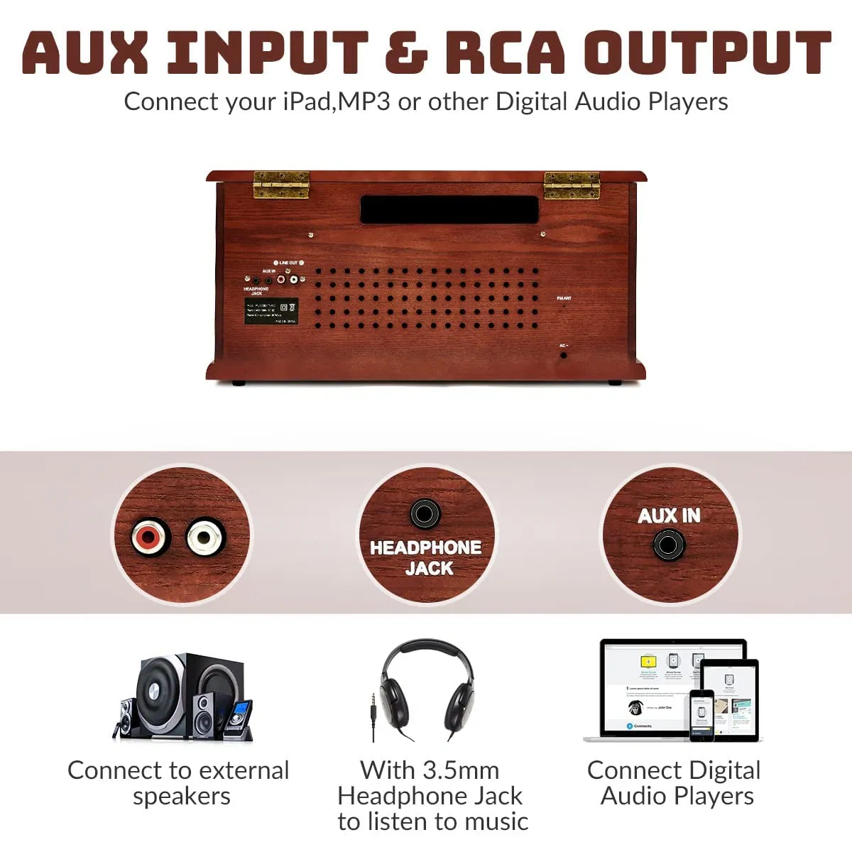 Винтажный проигрыватель винила Cp65 с USB/SD и FM-радио