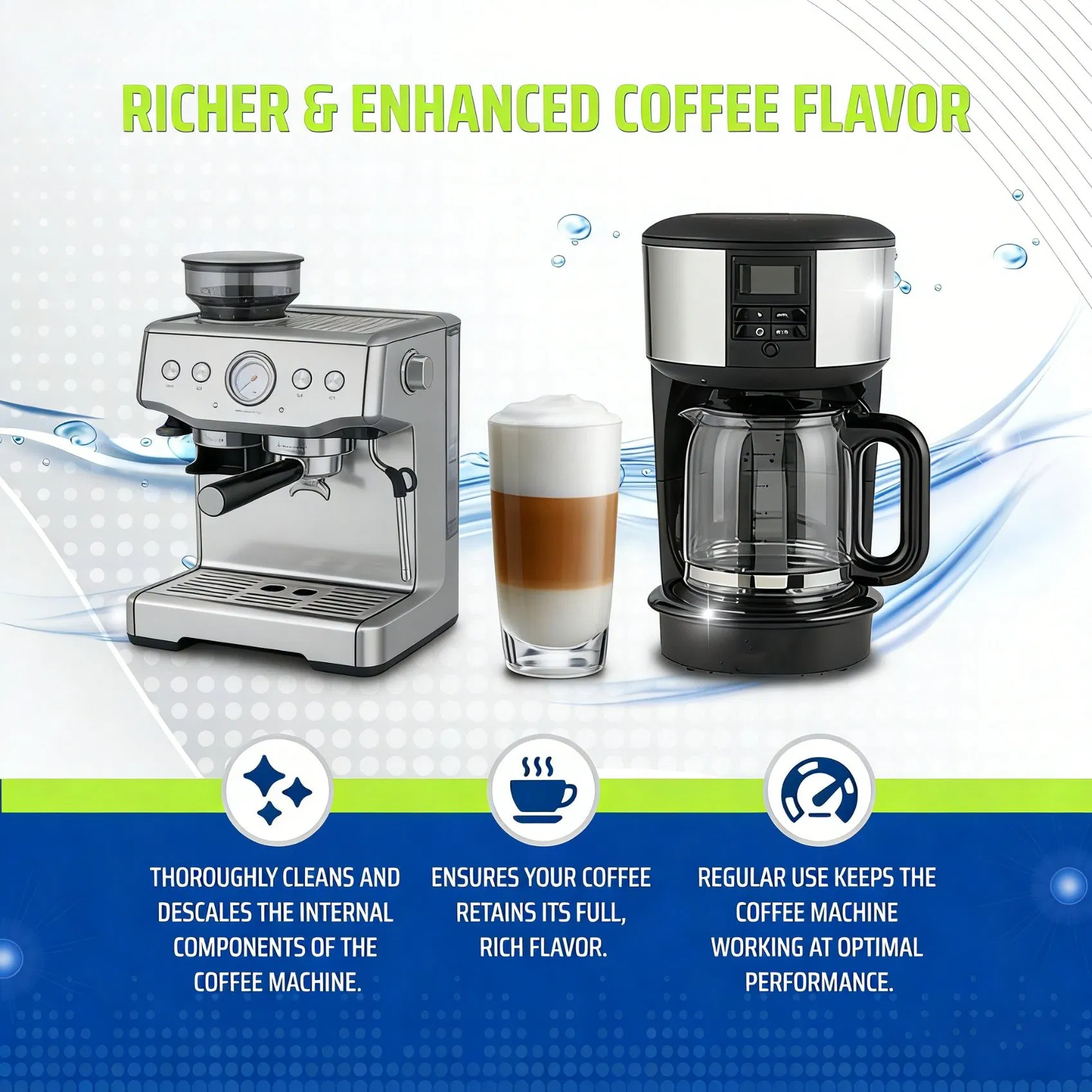 Coffee Machine Cleaner Descaling Tablets Coffee Maker Descaler Deep Cleaning Removal of Limescale Residue for Espresso Machines 24 Tablets