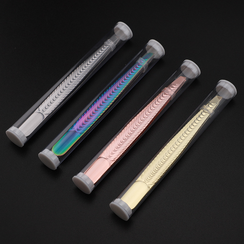 Stainless Steel Facial Hair Remover Eyebrow Precision Beauty Slant Tip Eyelash Tweezer