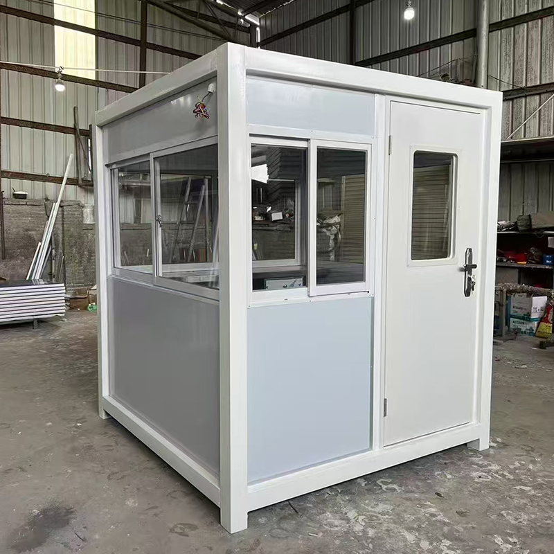 White Detachable Galvanised Steel Structure Guard House Booth