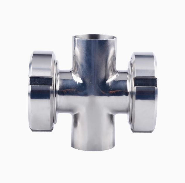 Sanitary Four-Way Mirror 304 Stainless Steel Welded Cross Pipe